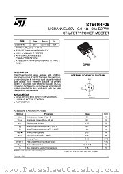 STB60NF06 datasheet pdf ST Microelectronics