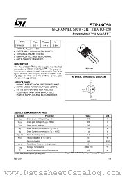 STP3NC50 datasheet pdf ST Microelectronics