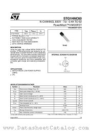 STQ1HNC60 datasheet pdf ST Microelectronics