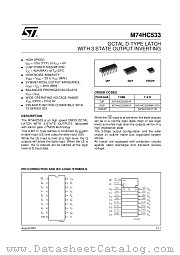 M74HC533TTR datasheet pdf ST Microelectronics