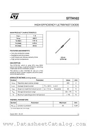 STTH102 datasheet pdf ST Microelectronics