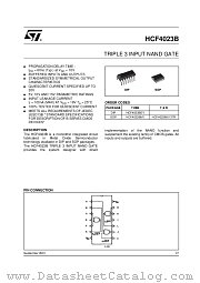 HCF4023M013TR datasheet pdf ST Microelectronics