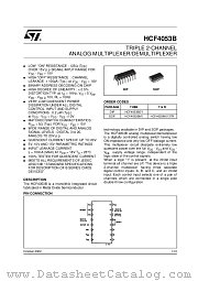 HCF4053M013TR datasheet pdf ST Microelectronics