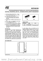 HCF4021M013TR datasheet pdf ST Microelectronics