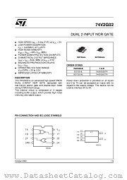 74V2G02STR datasheet pdf ST Microelectronics