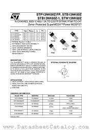STP13NK60ZFP datasheet pdf ST Microelectronics
