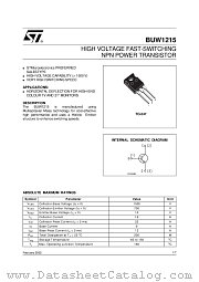 BUW1215 datasheet pdf ST Microelectronics