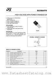 BUX98APW datasheet pdf ST Microelectronics