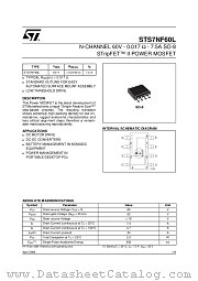 STS7NF60L datasheet pdf ST Microelectronics