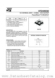 STE40NC60 datasheet pdf ST Microelectronics