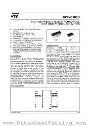 HCF40103BEY datasheet pdf ST Microelectronics