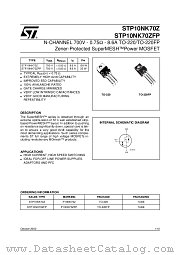 STP10NK70ZFP datasheet pdf ST Microelectronics