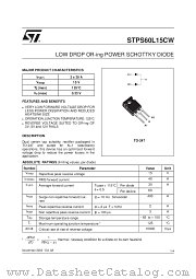 STPS60L15CW datasheet pdf ST Microelectronics