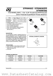 STP8NK80ZFP datasheet pdf ST Microelectronics