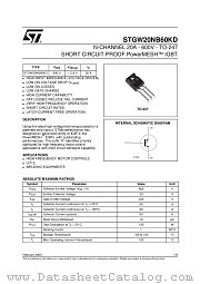 STGW20NB60KD datasheet pdf ST Microelectronics