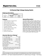 HV209FG datasheet pdf Supertex Inc