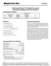 HV3418PG datasheet pdf Supertex Inc
