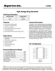 HV440WG datasheet pdf Supertex Inc