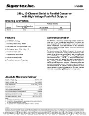 HV510 datasheet pdf Supertex Inc