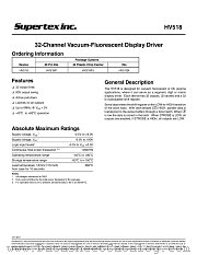 HV518X datasheet pdf Supertex Inc