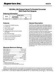 HV574X datasheet pdf Supertex Inc