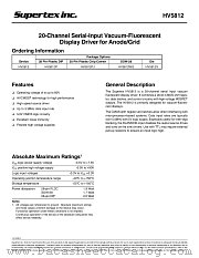 HV5812 datasheet pdf Supertex Inc
