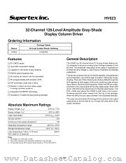 HV623PG datasheet pdf Supertex Inc