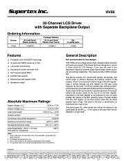 HV66X datasheet pdf Supertex Inc
