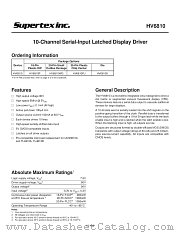 HV6810 datasheet pdf Supertex Inc