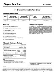 HV7022-C datasheet pdf Supertex Inc