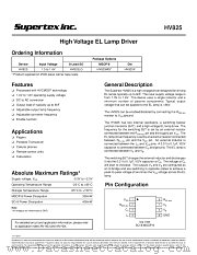 HV825MG datasheet pdf Supertex Inc
