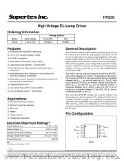 HV830LG datasheet pdf Supertex Inc