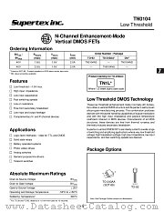 TN0104N3 datasheet pdf Supertex Inc