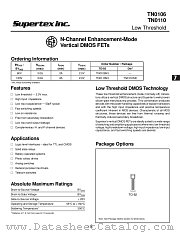 TN0110ND datasheet pdf Supertex Inc