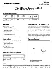 TN0604WG datasheet pdf Supertex Inc
