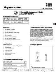 TN0606N5 datasheet pdf Supertex Inc