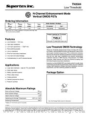 TN2504N8 datasheet pdf Supertex Inc