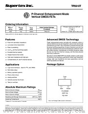 TP0610T datasheet pdf Supertex Inc