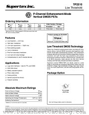 TP2510 datasheet pdf Supertex Inc