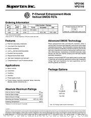 VP2106 datasheet pdf Supertex Inc
