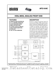 AFE1104 datasheet pdf Texas Instruments