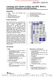 CC2510F16 datasheet pdf Texas Instruments