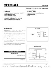 TK10416MTL/416 datasheet pdf TOKO
