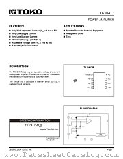 TK10417MTL/417 datasheet pdf TOKO
