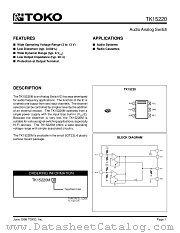 TK15220MTL/S2 datasheet pdf TOKO
