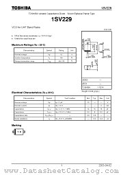 1SV229 datasheet pdf TOSHIBA