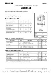 2SC4841 datasheet pdf TOSHIBA