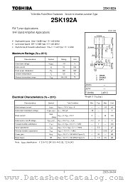 2SK192A datasheet pdf TOSHIBA