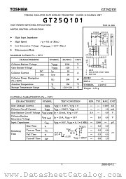 GT25Q101 datasheet pdf TOSHIBA