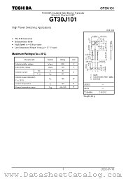 GT30J101 datasheet pdf TOSHIBA